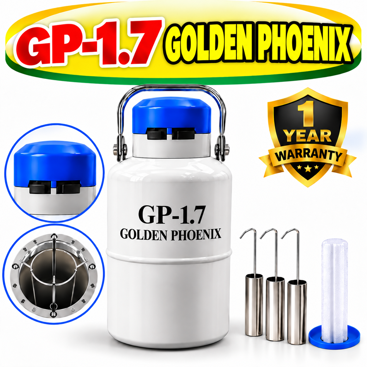 Golden Phoenix ১.৭ লিটার লিকুইড নাইট্রোজেন ক্যান | GP 1.7L Liquid Nitrogen Can