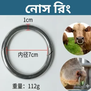 বুল নোস রিং (৭ গ্রাম) - গবাদি পশুর জন্য হালকা ও মজবুত স্টেইনলেস স্টিল নাকের রিং